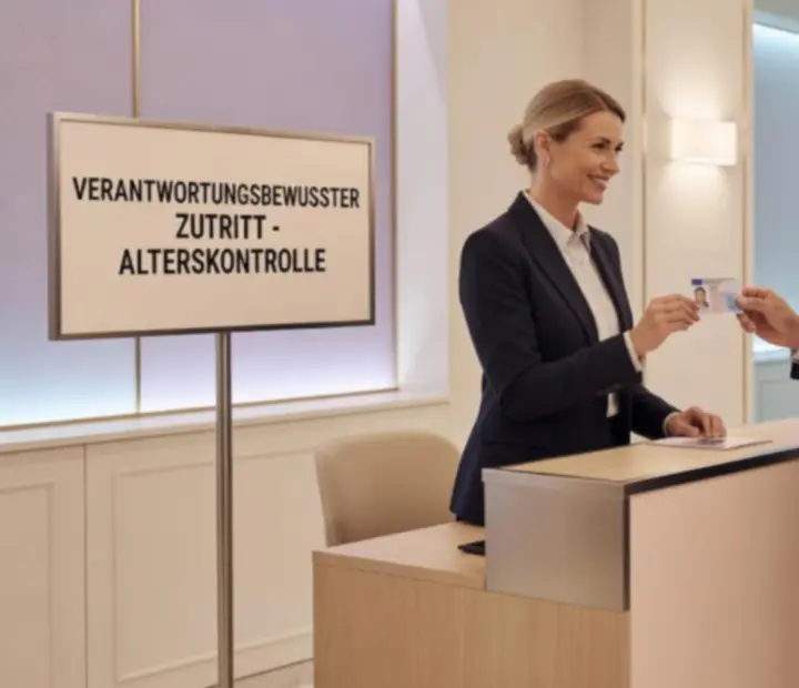 Symbolische Alterskontrolle bei einem eleganten Event