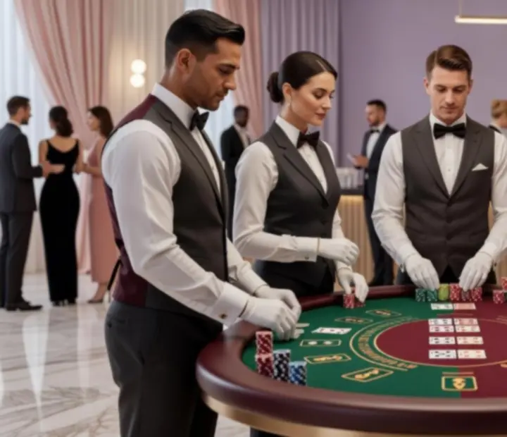 Erfahrene Croupiers von Morgenweg an einem Casinotisch