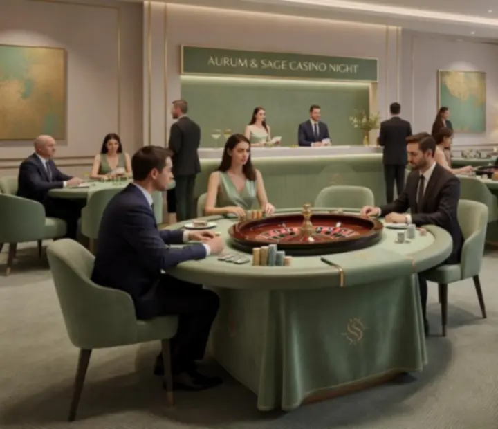 Exklusive Abendlocation mit Casino-Dekoration