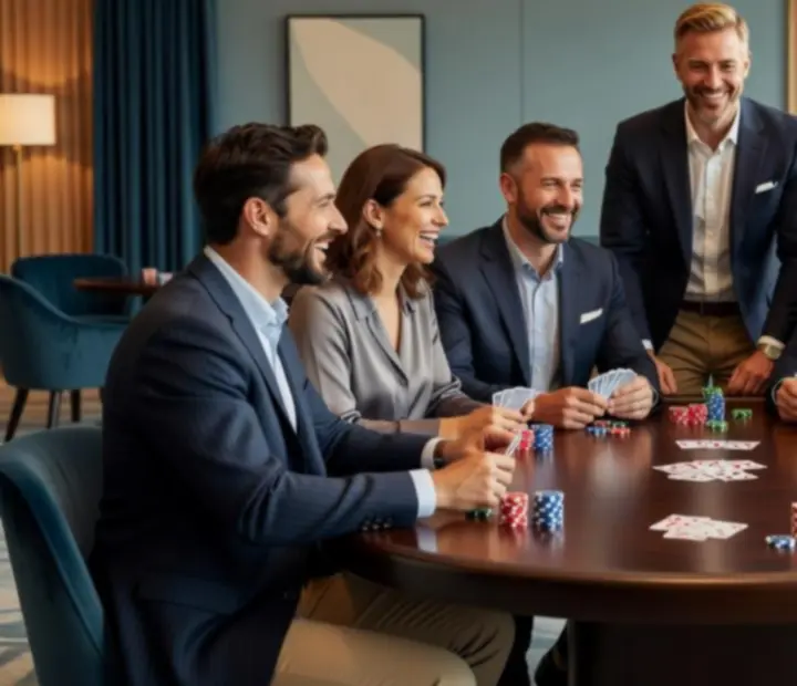 Mitarbeiter bei einem Poker-Teamevent